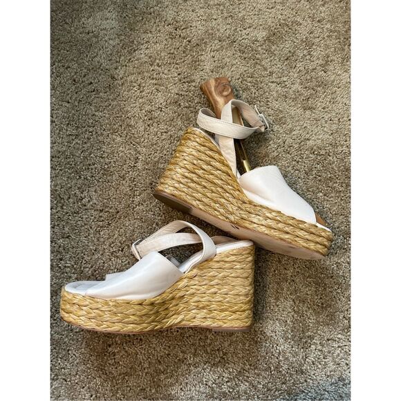 Paloma Barceló Clama Jute-Wedge Sandals Glacial Pink, Sz EU 40 / US 9, MP $374 - Picture 5 of 16